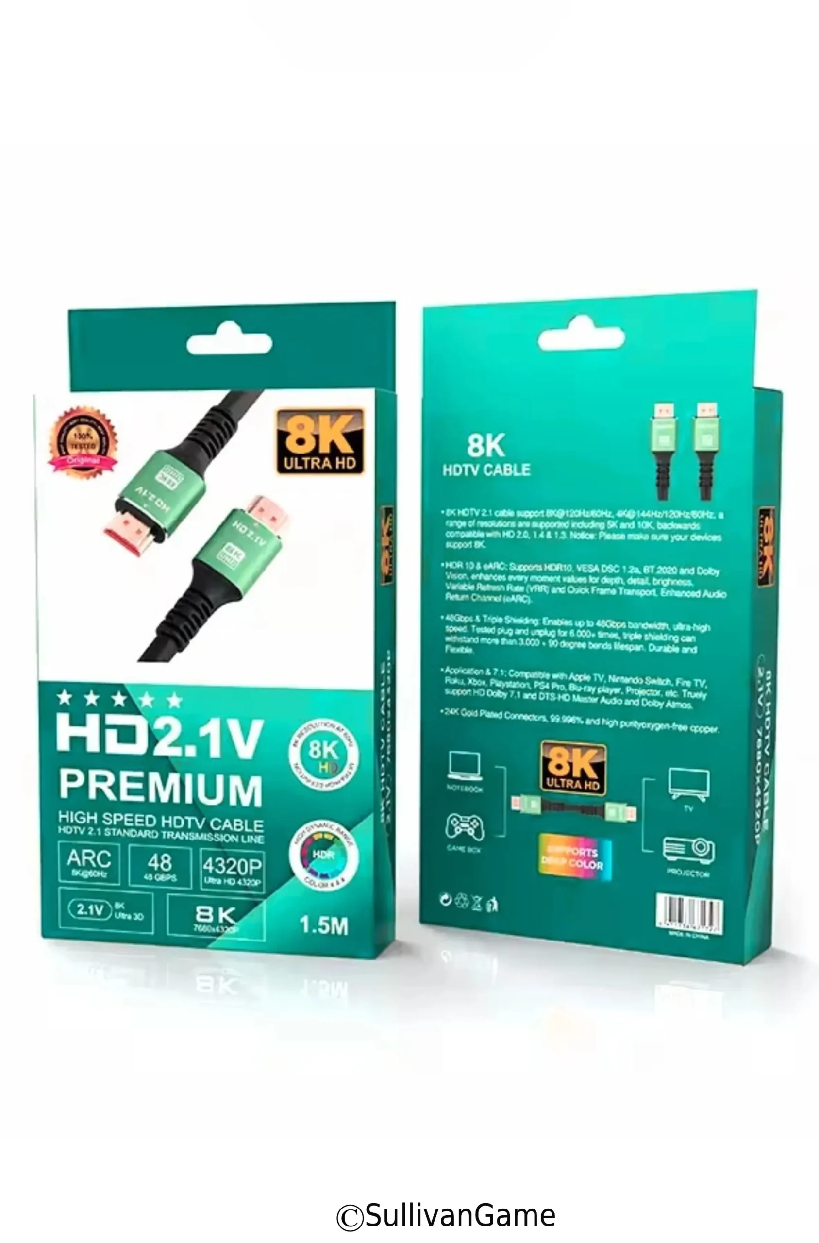 کابل HDMI مدل HD2.1V PREMIUM 8K به طول 1.5 متر
